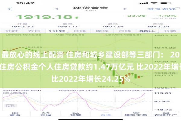 最放心的线上配资 住房和城乡建设部等三部门： 2023年发放住房公积金个人住房贷款约1.47万亿元 比2022年增长24.25%